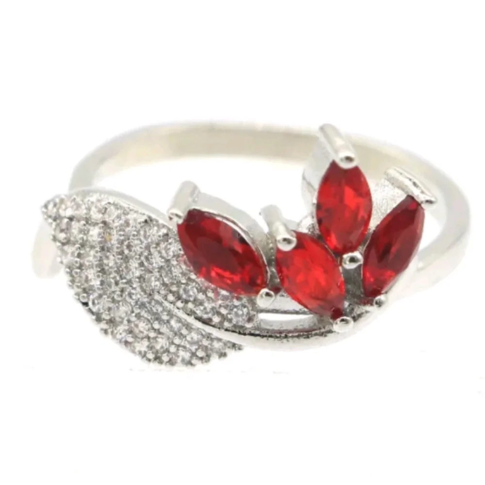 New simulated Ruby cz sterling silver ring - Picture 1 of 3